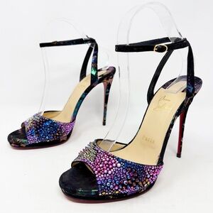 Christian Louboutin Loubiloo Bling Bang Crystal Spike Heels Size 38.5